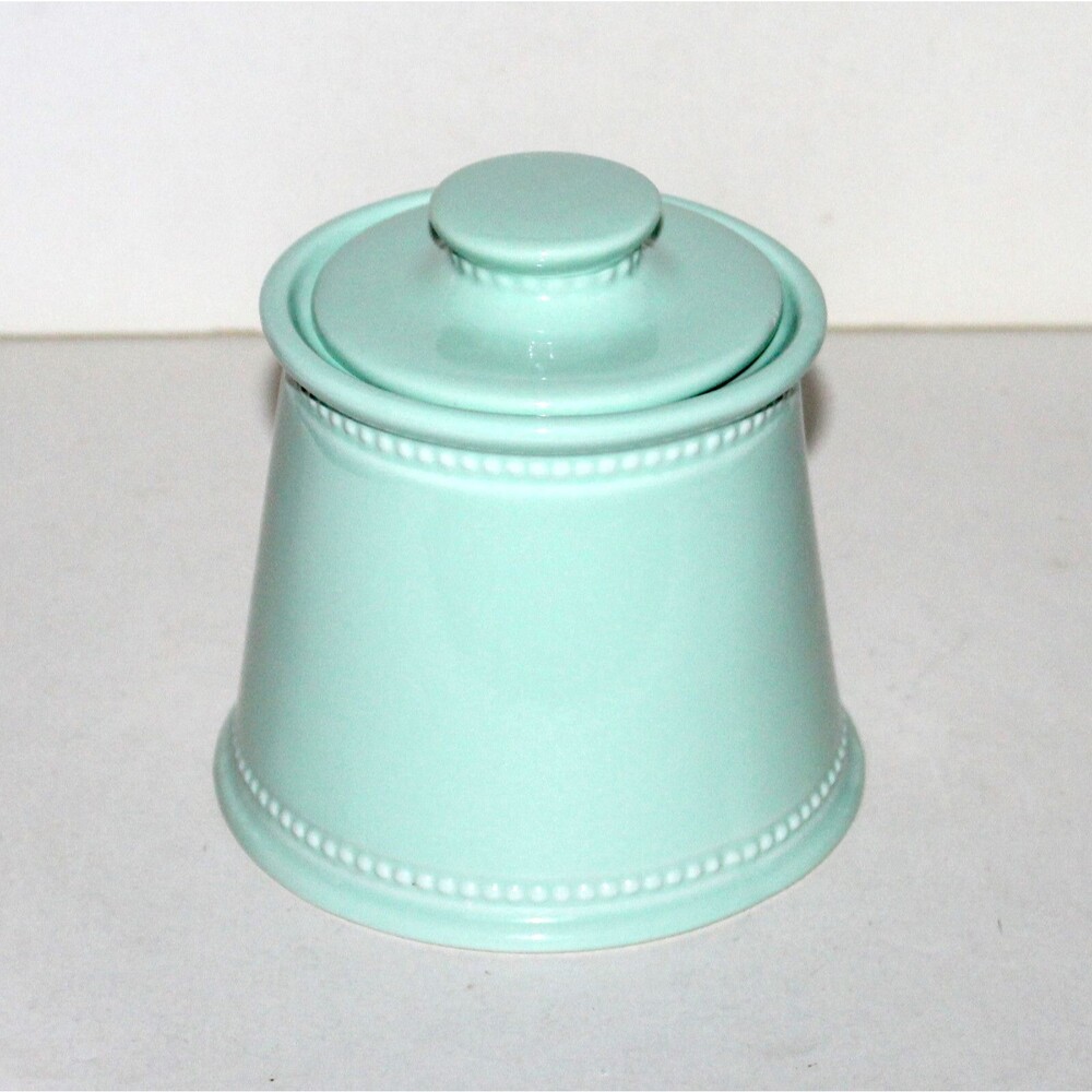 Vintage Martha Stewart Ceramic Canister with Lid Sugar Bowl Beaded Accent